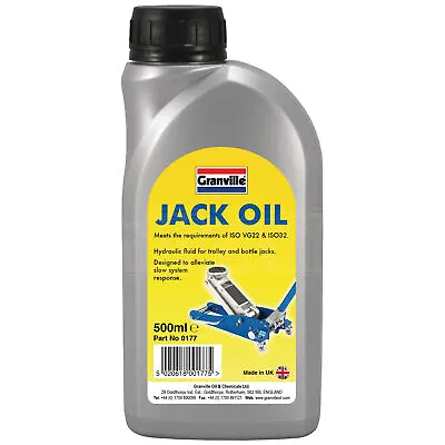 Granville Jack Oil IS032 MultiPurpose Hydraulic Trolley Compressor Lifting 500ml • £8.09