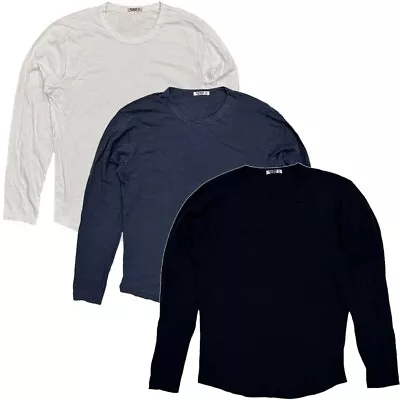 Buck Mason Men's Slub Classic Fit Curved Hem Made In USA Long Sleeve Tee T-Shirt • $22.99