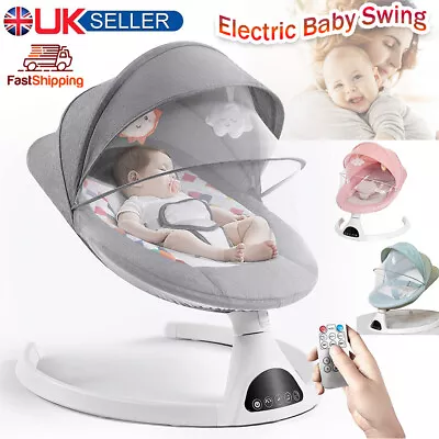 Baby Electric Rocking Chair 5 Swing Ranges Bluetooth Cradling Rocker Bouncer UK • £19.90