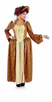 Womens Tudor Queen Elizabeth I Costume S - XXL Ladies Medieval Fancy Dress • £41.99