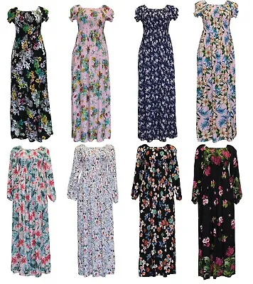 £10.99 • Buy New Womens Cotton Long Sleeve Short Sleeve Summer Beach Holiday Maxi Dress 