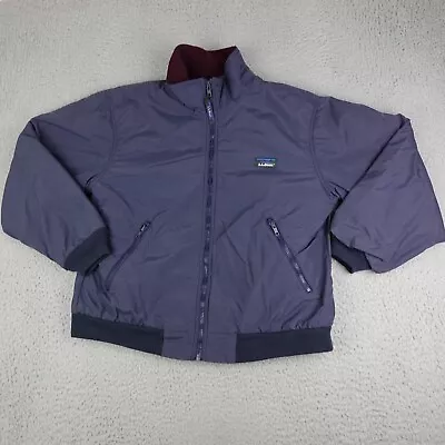 Vintage LL Bean Jacket Mens Large Blue Bomber Fleece Lined Full Zip Outdoor 90s • $34.95