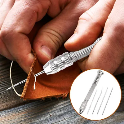 Leather Sewing Awl Set Replaceable Multifunctional Shoes Repair Kit Punch Tool • $11.92