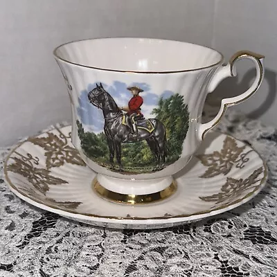 Vintage Royal Windsor Bone China Tea Cup W/Saucer Royal Canadian Mounted Police • $22.51