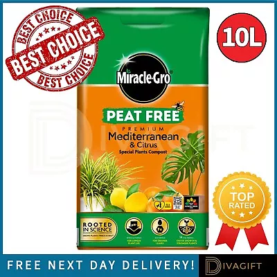 Miracle-gro Mediterranean & Citrus Peat Free Special Plants Compost Soil 10l New • £11.95