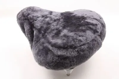 Bicycle Saddle Cover Echt-Fell Shorn Wool Fleece Universal Size Anthracite • $25.46