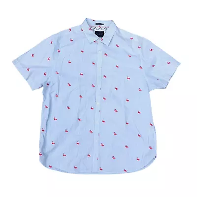 CACTUS MAN RICKY SINGH Button Down Shirt Men's XL Flamingo Short Sleeve Top • $17.89