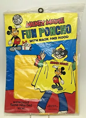 Vintage Mickey Mouse Ben Cooper Walt Disney Fun Poncho With Mask And Hood • $49.95