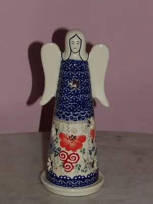 Polish Pottery Large Angel Tea Light! UNIKAT Signature Sweet Harmony Pattern! • $69.99
