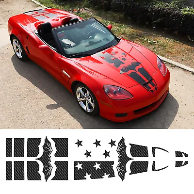 Hood Racing Stripes Decals Graphics Flames Sticker For Corvette C6 2005-2013 • $43.99