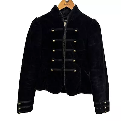 Obey Velvet Marching Band Quilt Jacket Black Sargent Full Zip Women’s Small S • $34