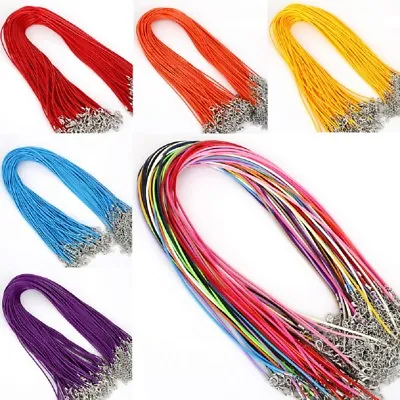 Mix Colour Necklace Faux Leather Cord String Lobster Clasp Braided Blank DIY UK  • £1.49