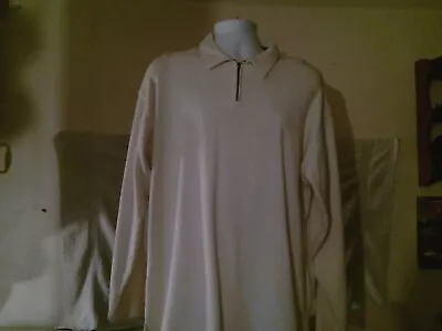 J.Riggins Men's Knit Style Shirt XL White Long Sleeve Cotton/polyester Blend • $4