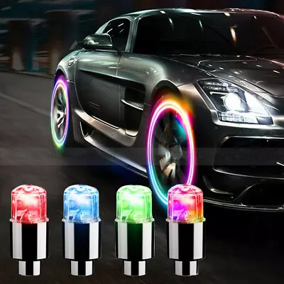 4x Auto SUV Wheel Tyre Tire Air Valve Stem LED Light Caps Cover Car Accessories • $6.59