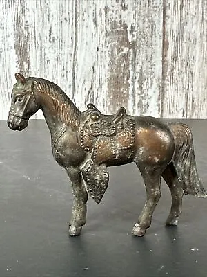 Vintage 3” Metal Horse Figure Copper Bronze Equestrian Statue • $9.97