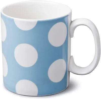 Extra Large Big Mug 1 Pint Coffee Tea Soup Chunky Dotty Mug Polka Dot Blue • £12.95