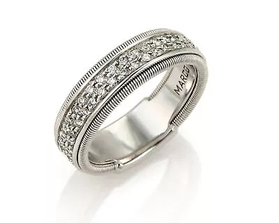 Marco Bicego GOA Diamond 18k White Gold Band Ring • $2349