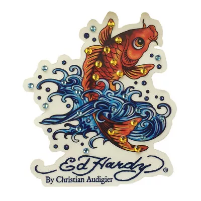 New Ed Hardy By Christian Audigier KOI Cling Blings Rhinestone Decal Sticker • $9.04