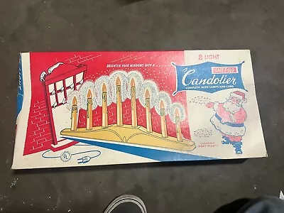 Christmas 8 Light Candoliers Safe-T- Glo With Original Box 1960s Yule Glo #3 • $34.99