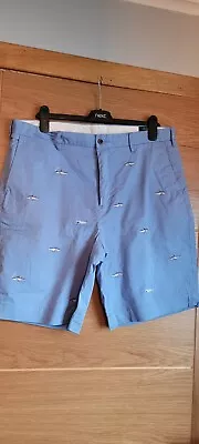 Men's Ralph Lauren Polo Stretch Classic Fit Fish Pattern Light Blue Chino Cotton • £22