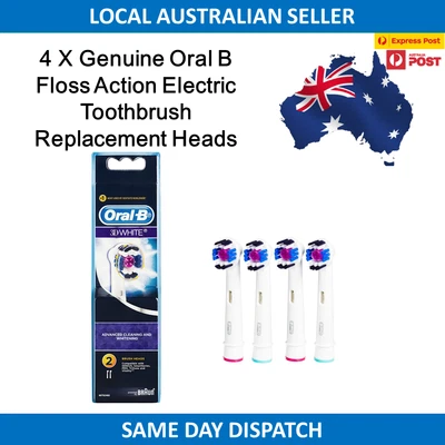$19.95 • Buy Genuine 3D White Braun Oral B Replacement Electric Toothbrush Heads 4 PK