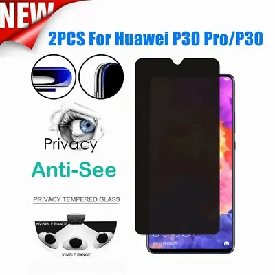 2PC Privacy Anti-See Tempered Glass Screen Protector For Huawei P30/p30 Pro • $25.08