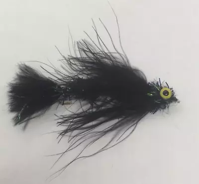 Articulated Marabou Poodle - Black - Articulated Streamer • $17.99