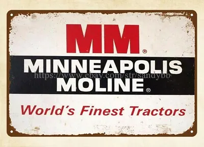 Hanging Reproductions Minneapolis Moline Tractors Metal Tin Sign • $18.95