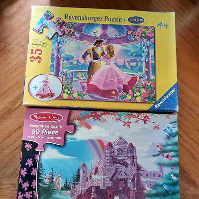 Lot Of 2 Puzzles - Ravensburger & Melissa And Doug - Princess And Castle • $16