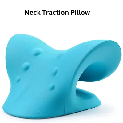 Neck Traction Pillow Cloud Shape Neck Stretcher Cervical Pain Relief Relax -Blue • £9.49