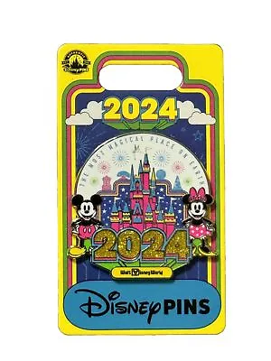 2024 Disney Parks Walt Disney World Castle Mickey & Minnie Mouse OE Pin • $17.99