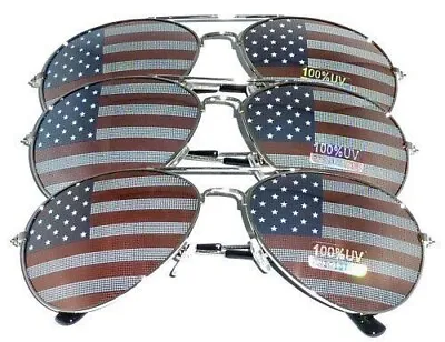 American Flag Pilot Sunglasses 3 Pack Lot Bulk Wholesale • $14.99