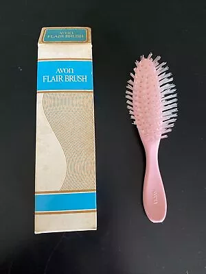 Vintage Avon Pink Flair Brush - 8 In Hair Brush Clear Nylon Bristles New W/box • $75