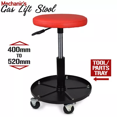 Mechanic's Gas Lift Stool - Height Adjustable Seat Workshop Auto Chair TOOL TRAY • $69