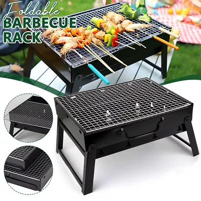 Foldable BBQ Charcoal Grill Portable Outdoor Hibachi Camping Barbecue Large Set • $36.99