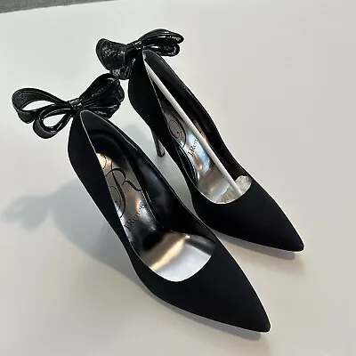 NEW J Renee High Heel Women Slipons Kete Dress Pump Bow Black/Satin 8.5 N W/box • $29.99