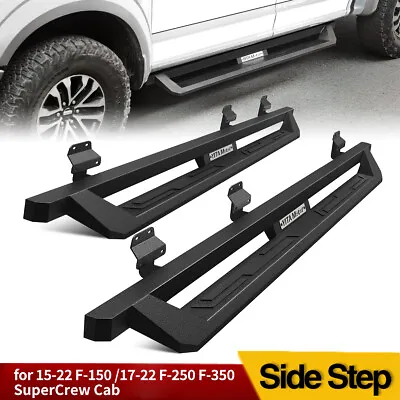 Running Boards For 17-24 F-250 F-350 Super Duty Crew Cab 4  Drop Side Step Bars • $222.39