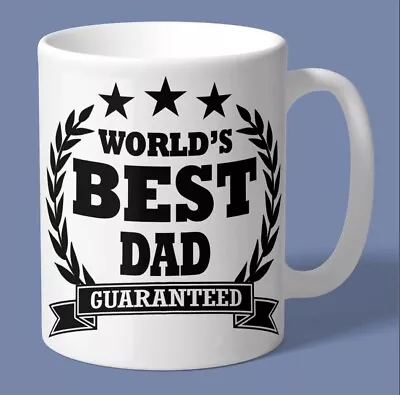 WORLDS BEST DAD MUG Ceramic Coffee Tea Cup Printed Funny Birthday Mug Gift • $7.99