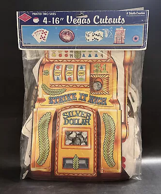 2Vintage 1990 BEISTLE Die Cut Cardboard CASINO Gambling VEGAS Wall Party Decor • $12.99