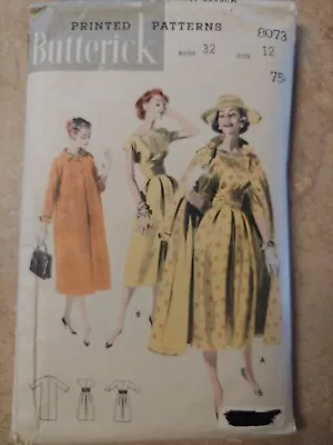 Vtg. 1950 S Butterick #8073  Soft Look  Coat & Dress Ensemble Sz. 12 Bust 32 • $6.95