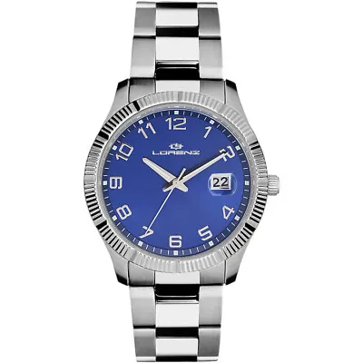 $103.21 • Buy LORENZ GENEVA 026978CC Blue Steel Bracelet Men's Watch Sub 50mt