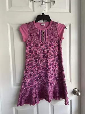 Naartjie Girls Dress Size 9 Mix Of Floral Print & Others Pink/purple/gray Great • $20