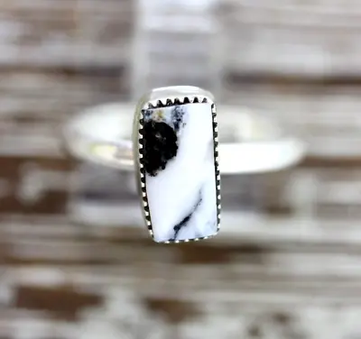 Vintage Indian Native Am White Buffalo Sterling Silver 925 Ring 8.25 Southwest • $54.40