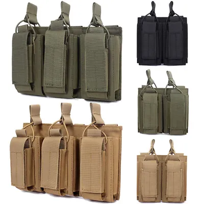 Tactical 9mm 5.56mm Molle Magazine Pouch Double/Triple Rifle Pistol Mag Pouch • $15.99
