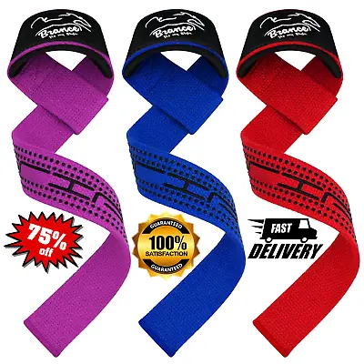 Weight Lifting Wrist Straps Gym Training Hand Bar Wraps Deadlift 5mm Support • £4.89