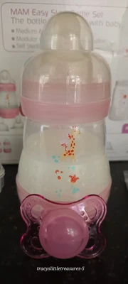 £11.99 • Buy Tracyslittletreasures Fake Formula Milk 🦒🦩bottle+pacifier~ MAMS 120ml  Reborns