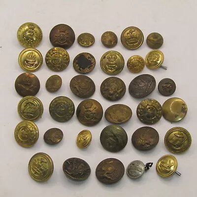 35 X British Military Buttons Different Sizes & Regiments - As Shown Lot 3 • £19.99