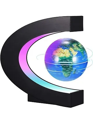 Floating Globe With LED Lights C Shape Magnetic Levitating Globe Anti Gravit  • £16.58