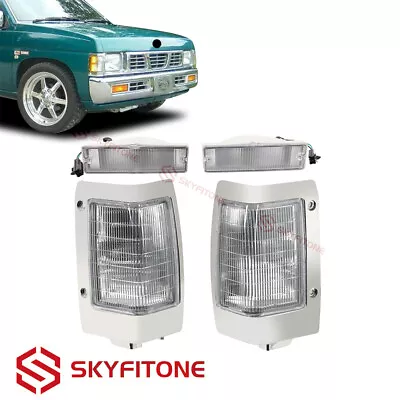 $64 • Buy Fits 1986-1997 Nissan D21 Hardbody Pickup Front Bumper&Corner Signal Lamp Set