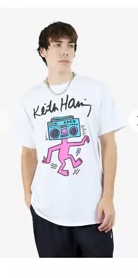 Keith Haring Radio Head T-Shirt Size Large White Mens • £24.99